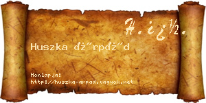 Huszka Árpád névjegykártya