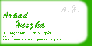arpad huszka business card